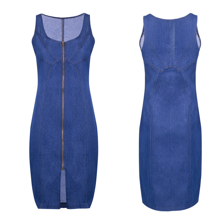 Women Sleeveless Denim Dress 3