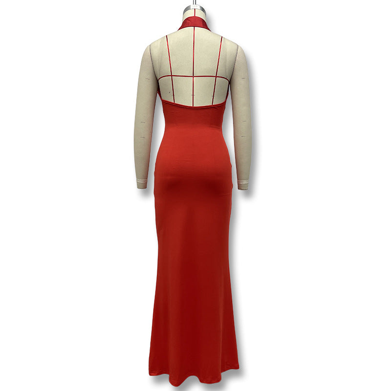 Women's Spring Deep V Sleeveless Sexy Low-Back Slim Bodycon Dress 8