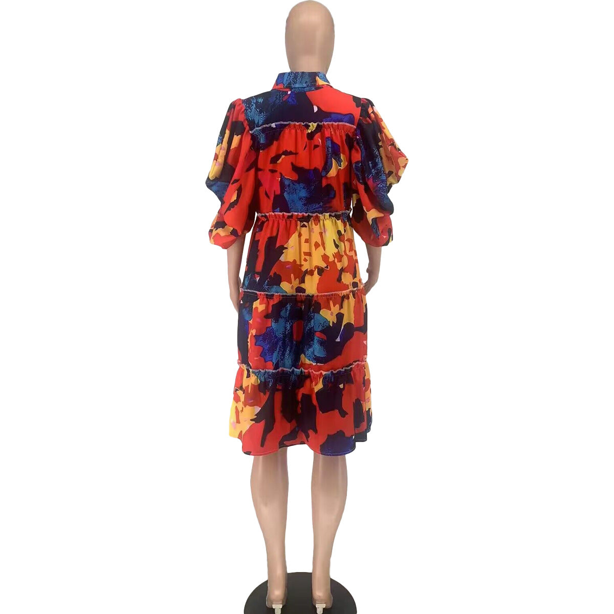 Women's Fashion Casual Ruffle Button Dress Shirt 8