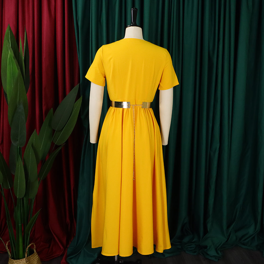 Women Summer Short Sleeve Belted Dress 15