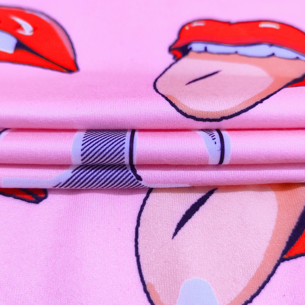 Summer Women's Tight Fitting Stretch Casual Print Shorts 34