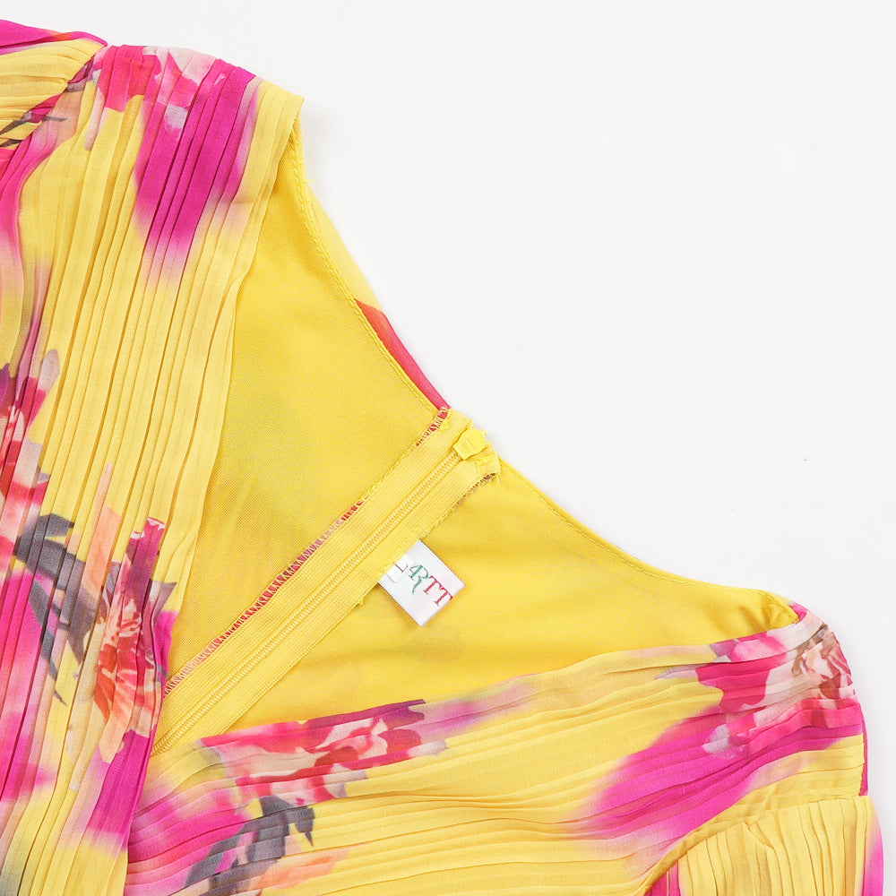 Plus Size  African Women's Floral Print Long Dress 16