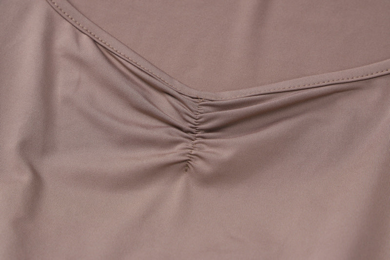 Women Winter Solid Square Neck Pleated Long Sleeve Jumpsuit 15