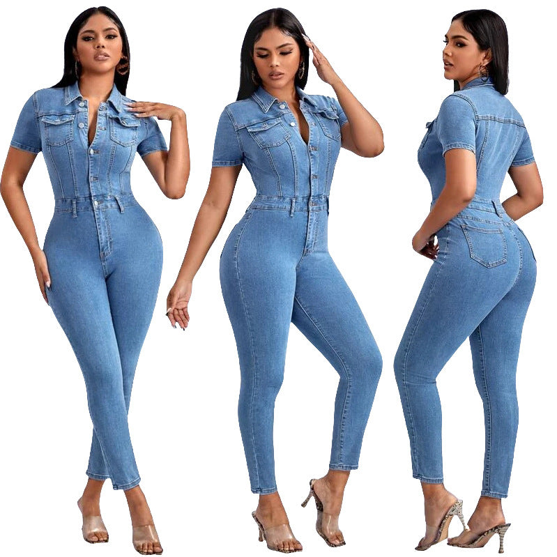 Women Sexy Denim Jumpsuit 6