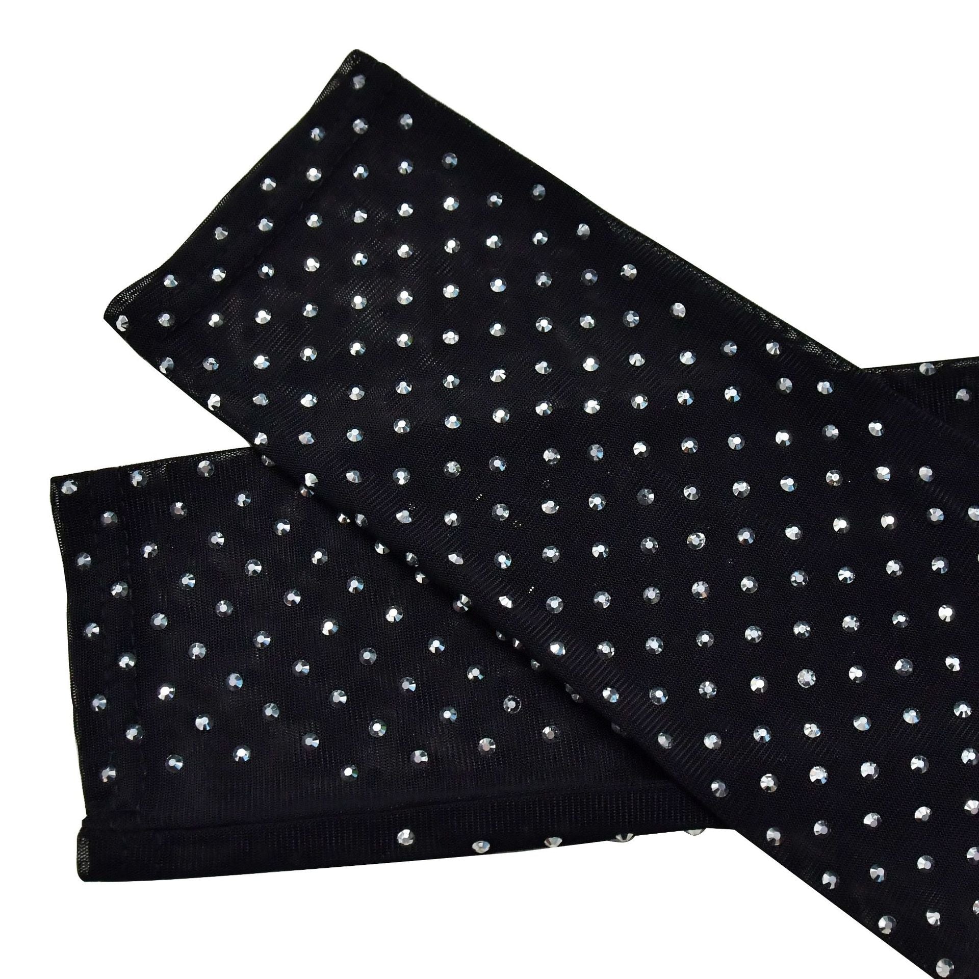 Fashion Women's Solid Color Beaded Mesh Long Sleeve Jumpsuit 16