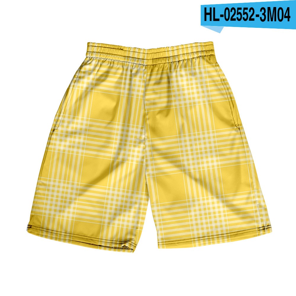 Men's Spring/Summer Hawaiian Casual Plaid Shorts 19