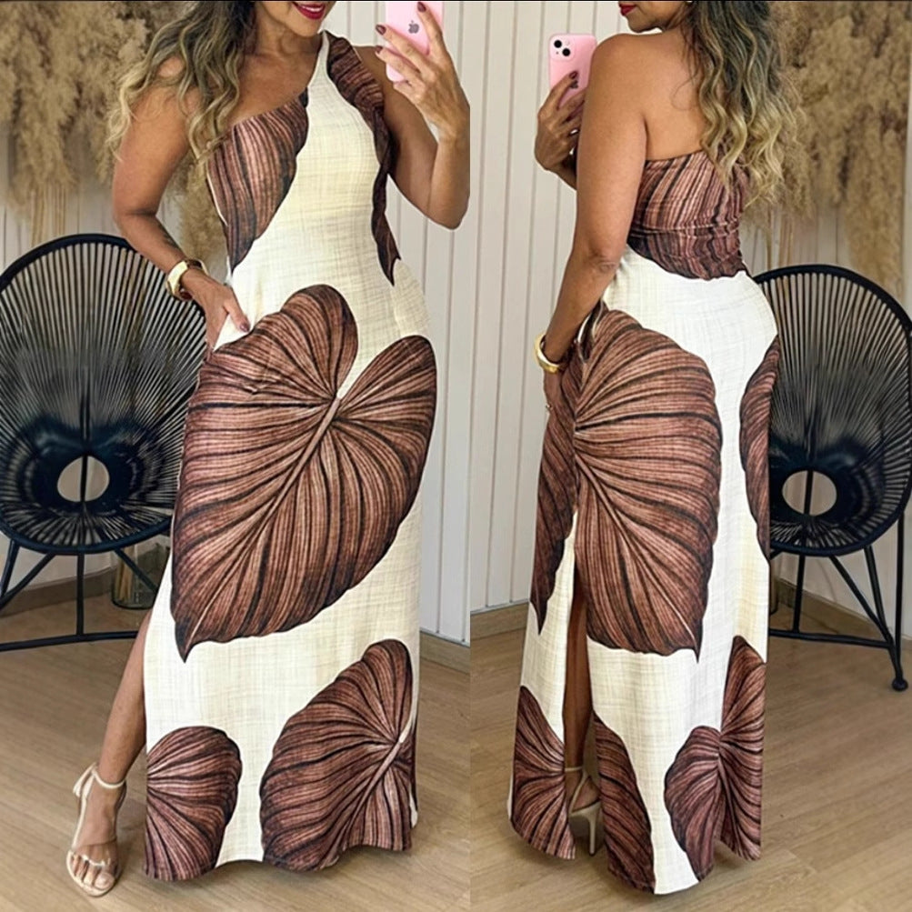 Summer Printed Fashion Chic Sleeveless Women Sexy Slim Dress 5