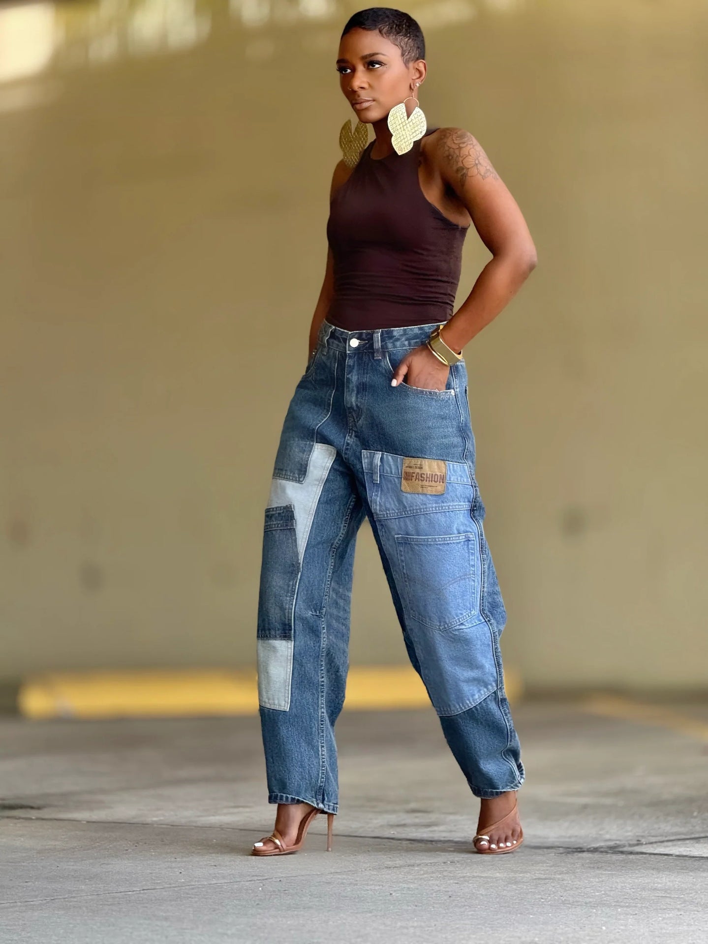 Women's Patchwork Denim Pants 6