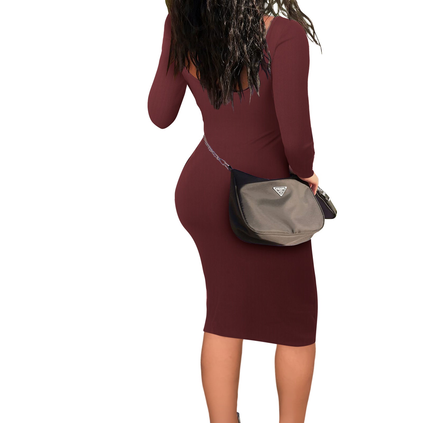 Slim Square Neck One-Piece Tight Fitting Casual Solid Color Jumpsuit 7