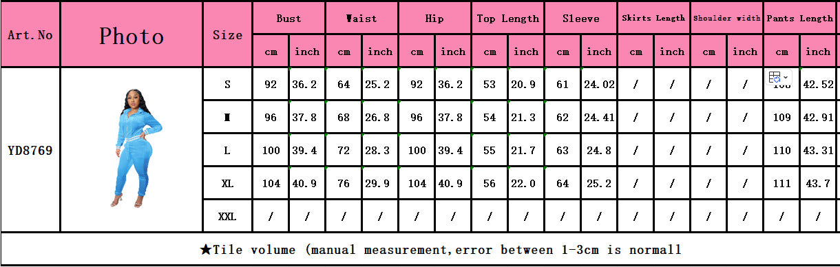 Women Long Sleeve Zipper Top and Pant Two-Piece Set 9