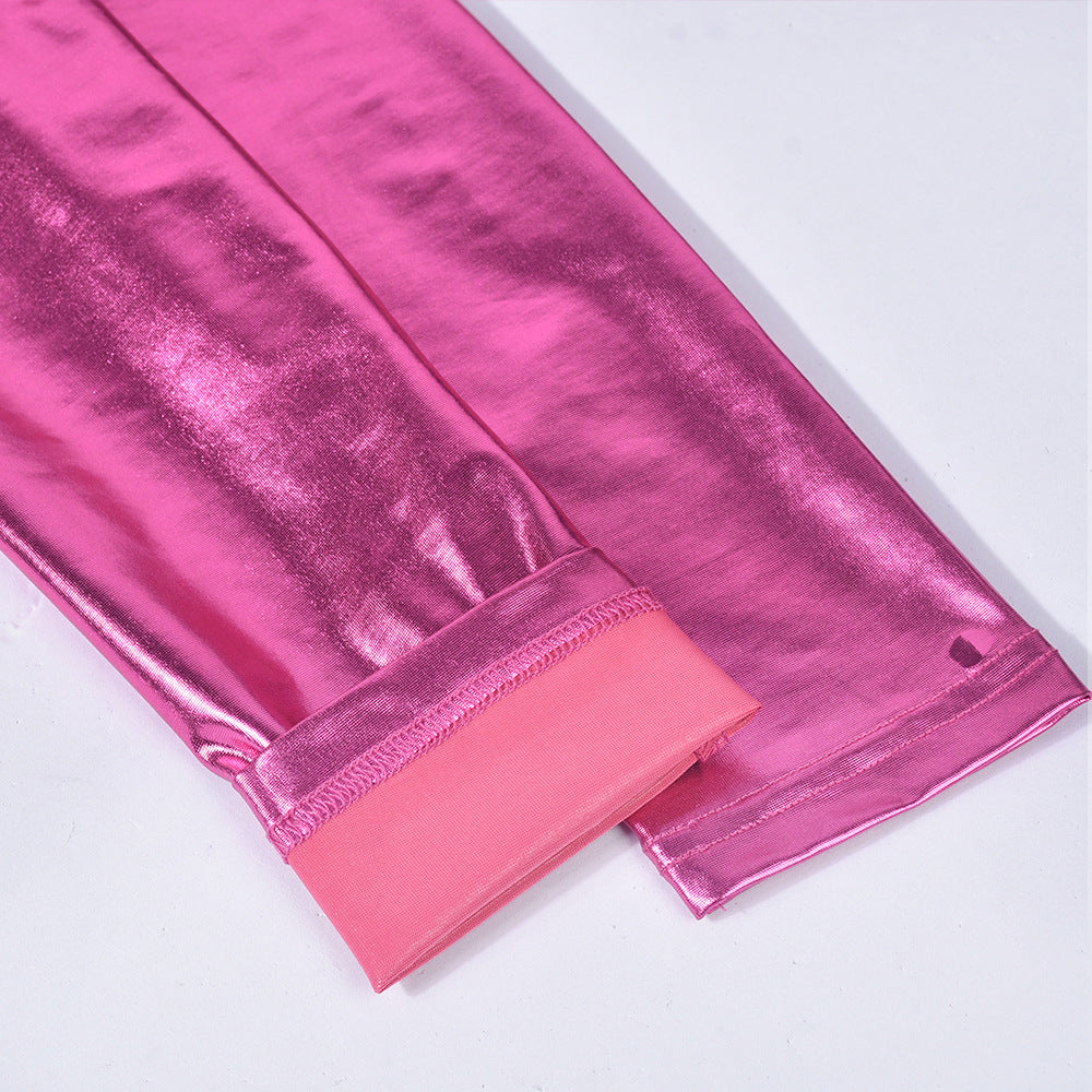 Autumn Sexy Rose Red Slim Long Sleeve Crop Two Piece Skirt Set 12