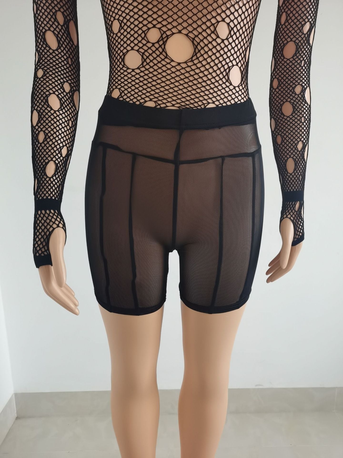 Women Summer Sexy See-Through Mesh Shorts 18