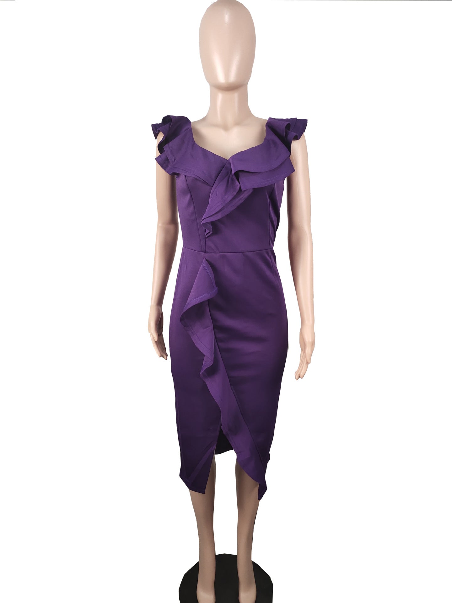 Women's Summer Solid Color Short Sleeve Dress 14