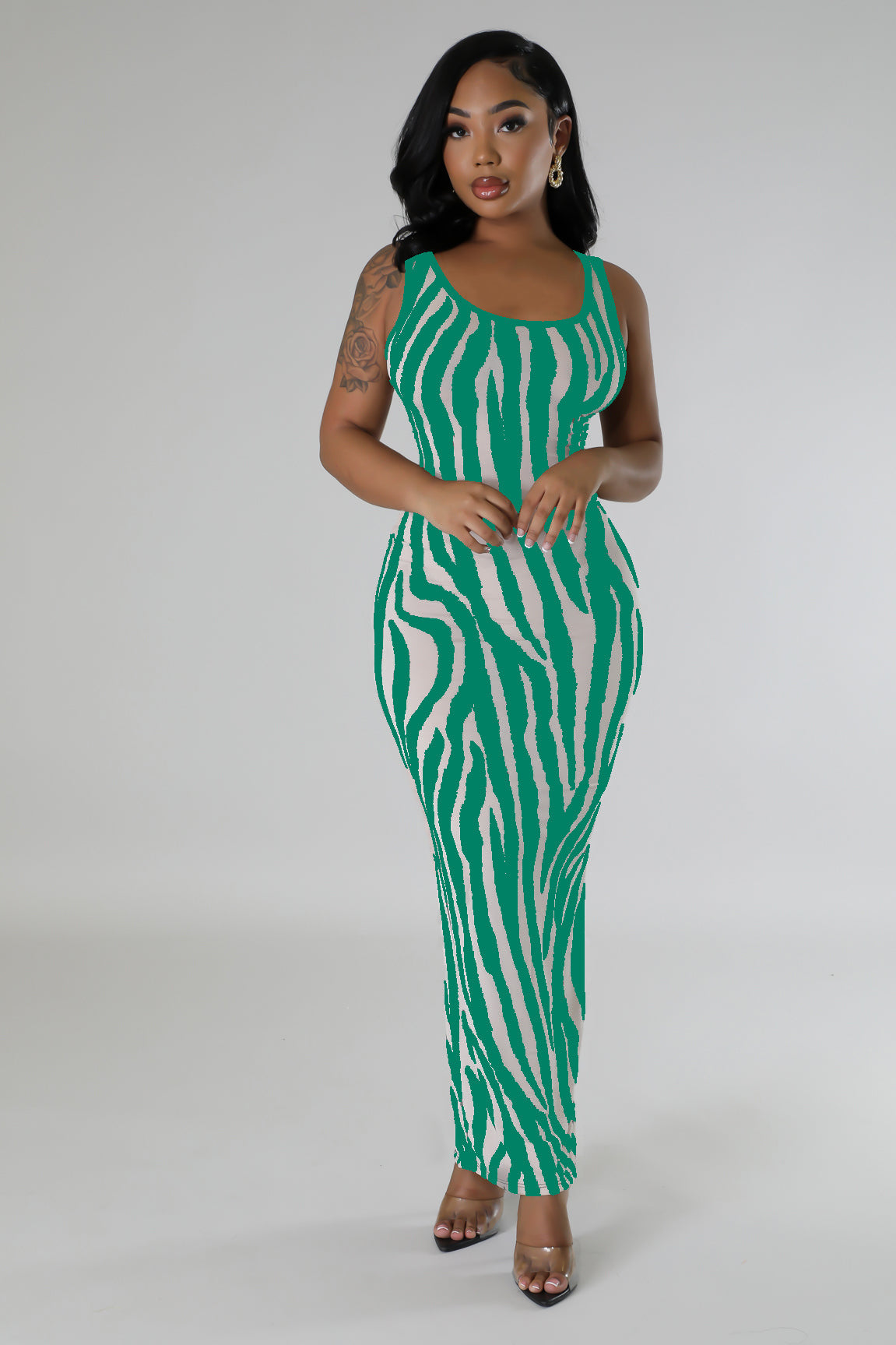 Summer Women's Zebra Print Sleeveless Hollow Long Dress 16