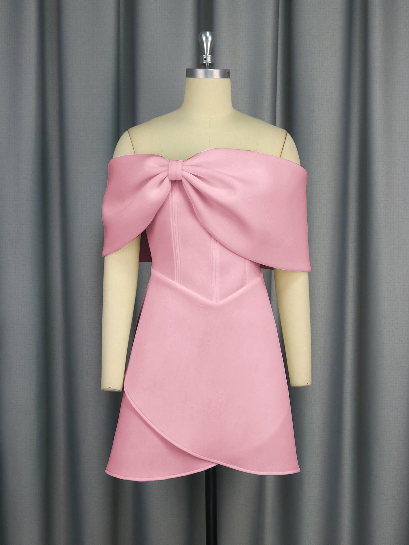 Women Sexy Off Shoulder Elegant Bowknot Off Shoulder Party Dresses 3