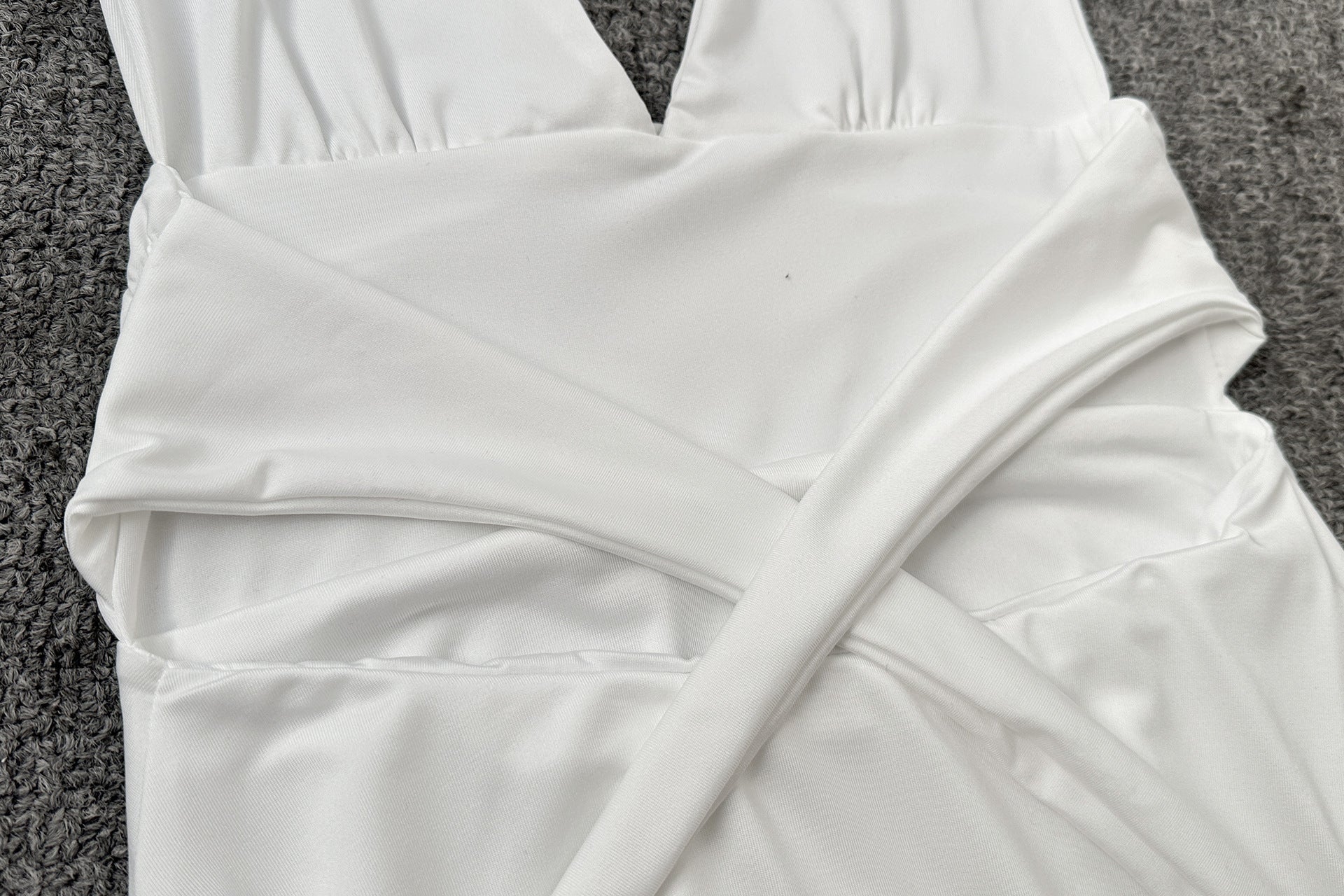 Women lace-up V-neck sexy backless pleated lace-up dress 15