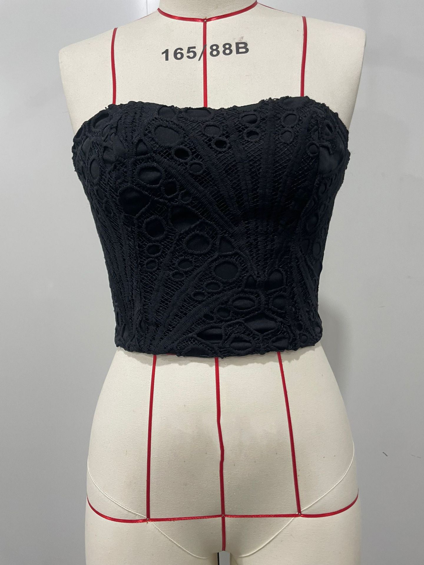 Women Lace Strapless Top and Pant Two-piece Set 11