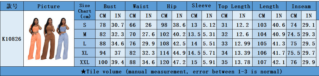 Women Sexy Open Waist U Neck Top and Wide Leg Pants Two Piece Set 5