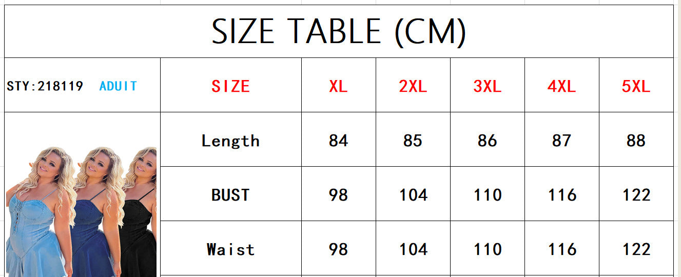 Plus Size Women's Spring Sexy Sleeveless Denim Dress 13