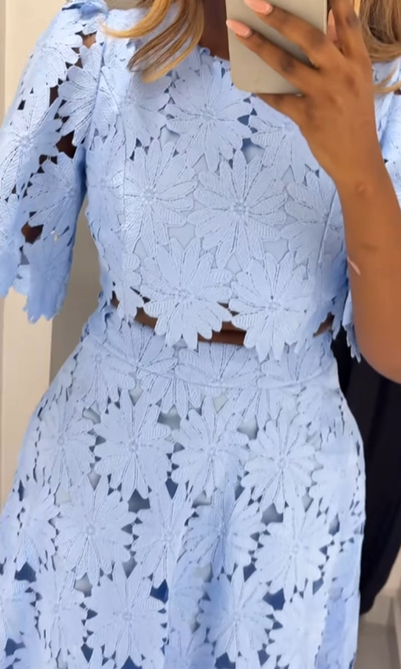 Women's Hollow Out Top Fashion Casual Two-Piece Set 10