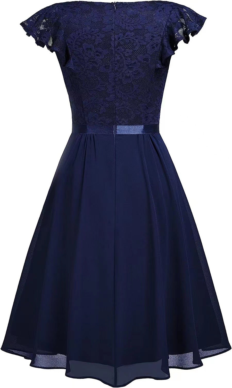 Women Lace Cutout Chiffon Dress 9