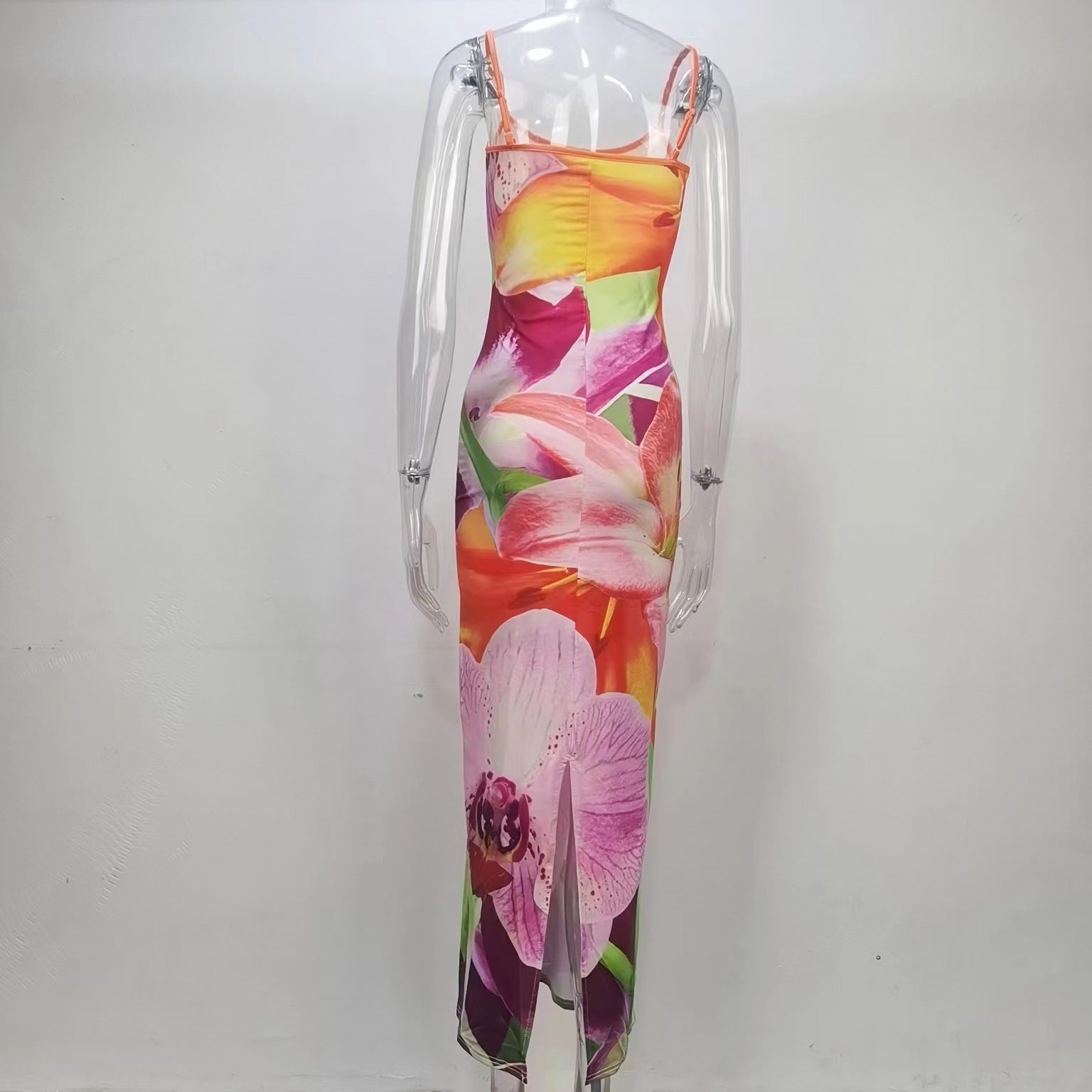 American Women's Summer Fashion And Sexy Low Back Slit Strap Dress 12