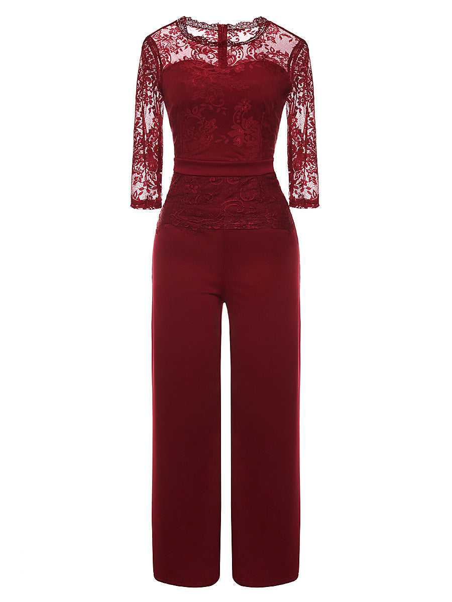 Women sexy lace Jumpsuit 4