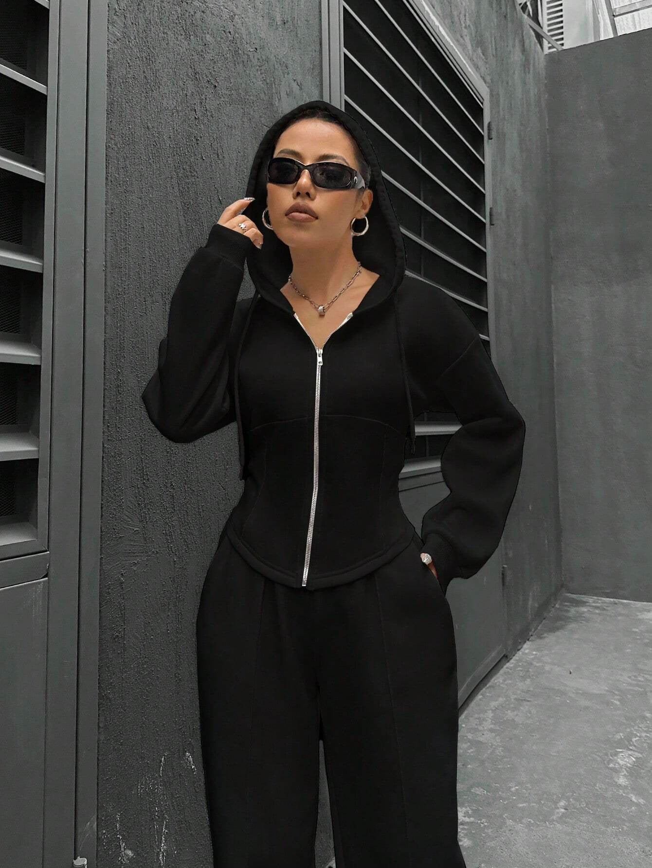 Women Casual hooded Top and Pants two-piece set 13