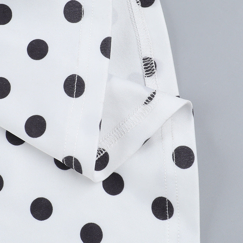 Summer Chic Polka Dot Sleeveless Halter Neck Slim Long Dress 18