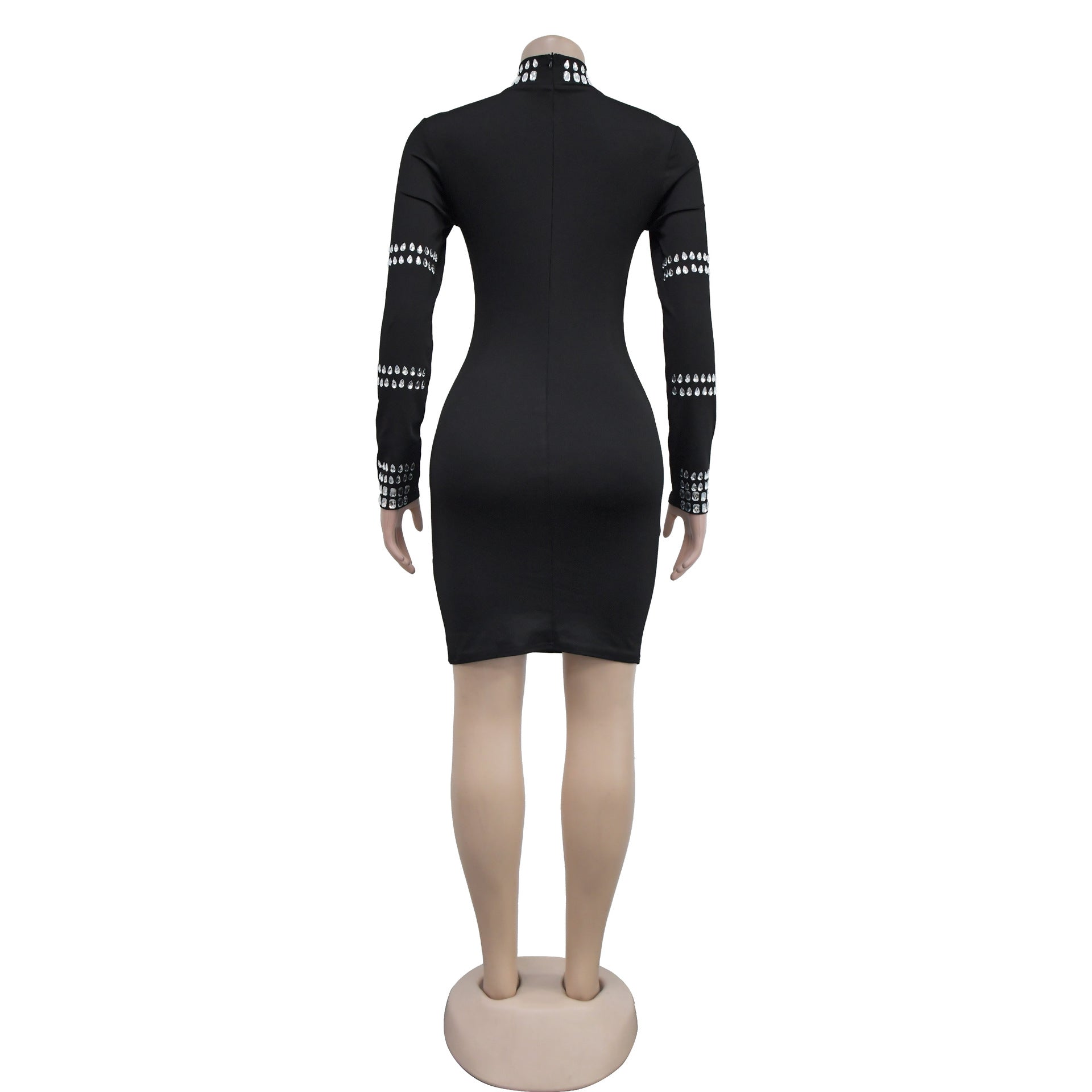 Fashionable Women's Beaded Casual Slim Party Dress 13