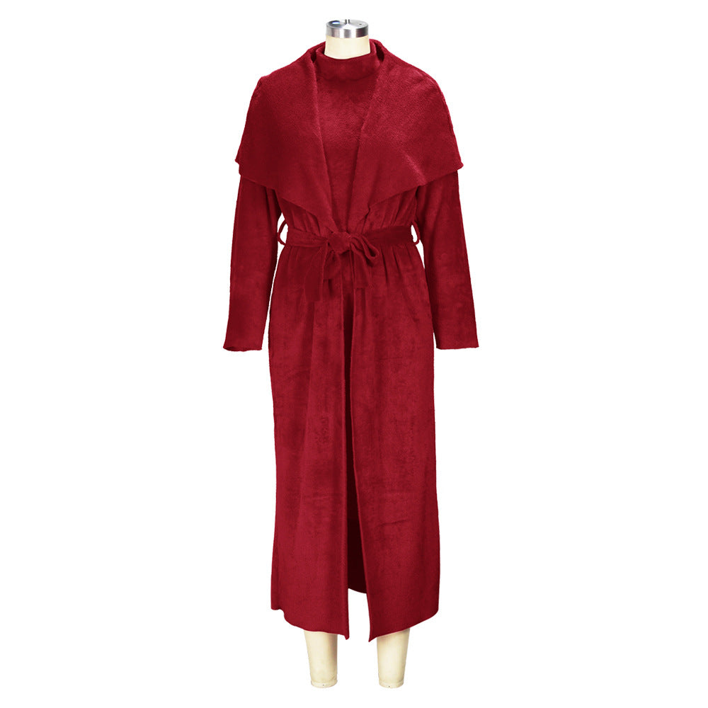 Women Fall/Winter Dress and Jacket Two-Piece Set 35