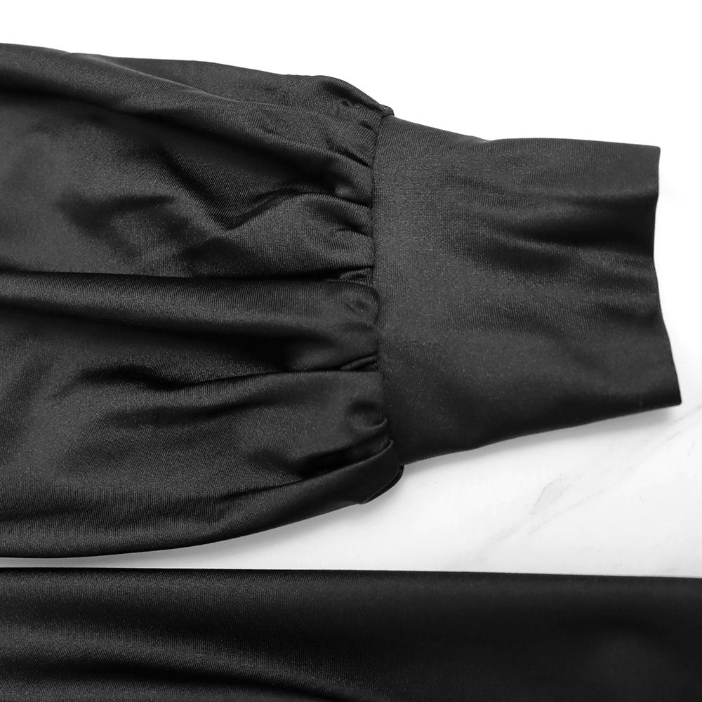 Chic Elegant Long Sleeve High Waist Slim Fit Irregular Women's Bodycon Dress 18