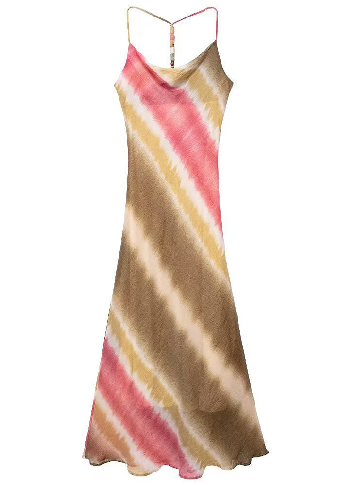Women's Summer Tie-Dye Strap Long Dress