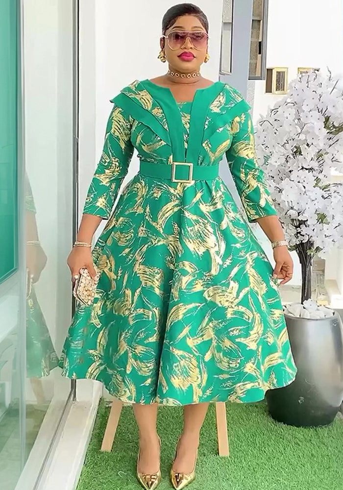 Plus-Size Women Round Neck Dress