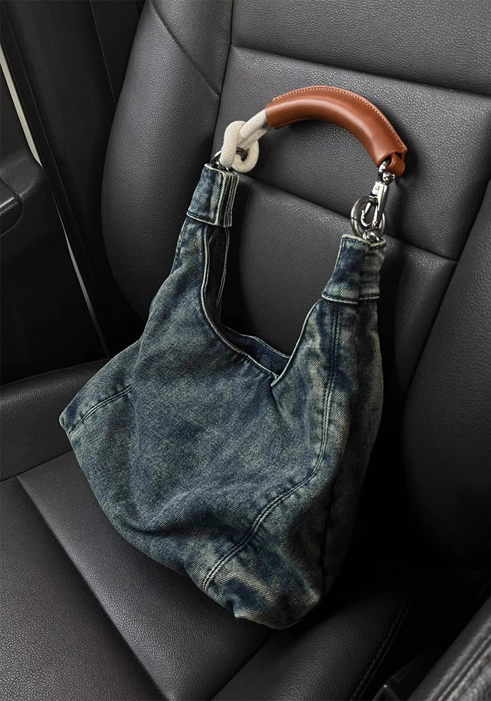 Denim Tote Bag Women's Spring Summer Casual Armpit Bag Shoulder Bag