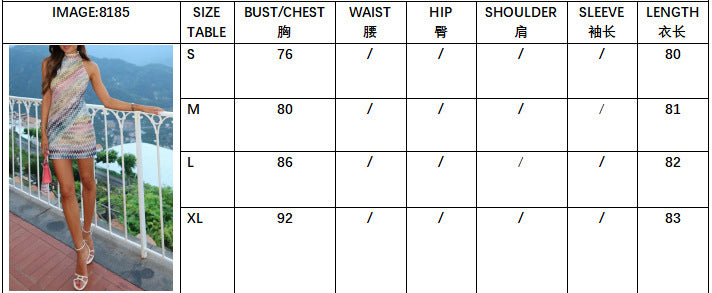 Women's Sleeveless Round Neck Print Bodycon Fashion Short Dress 7