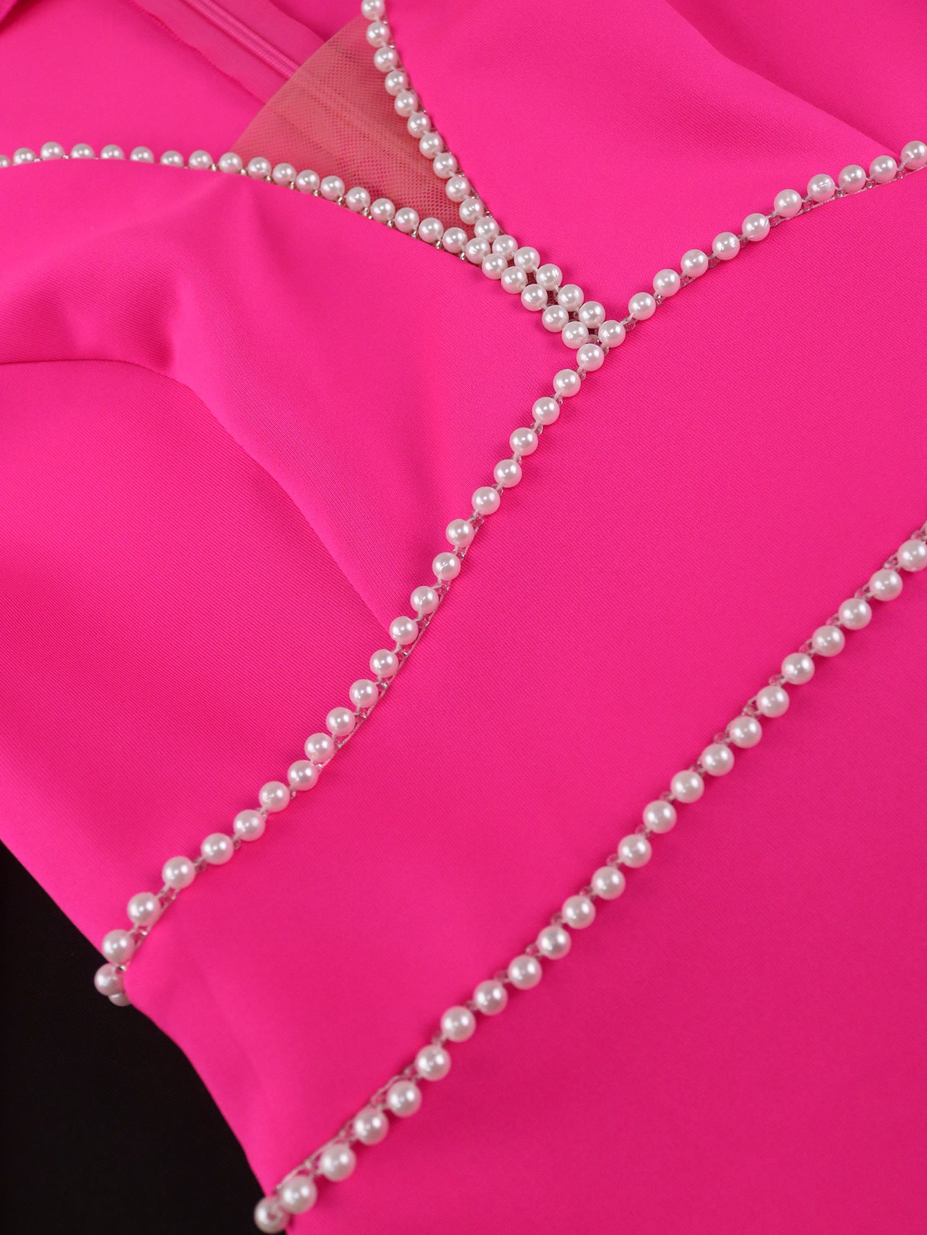 Feather Patchwork Deep V Diamond Long Sleeve Evening Dress 9