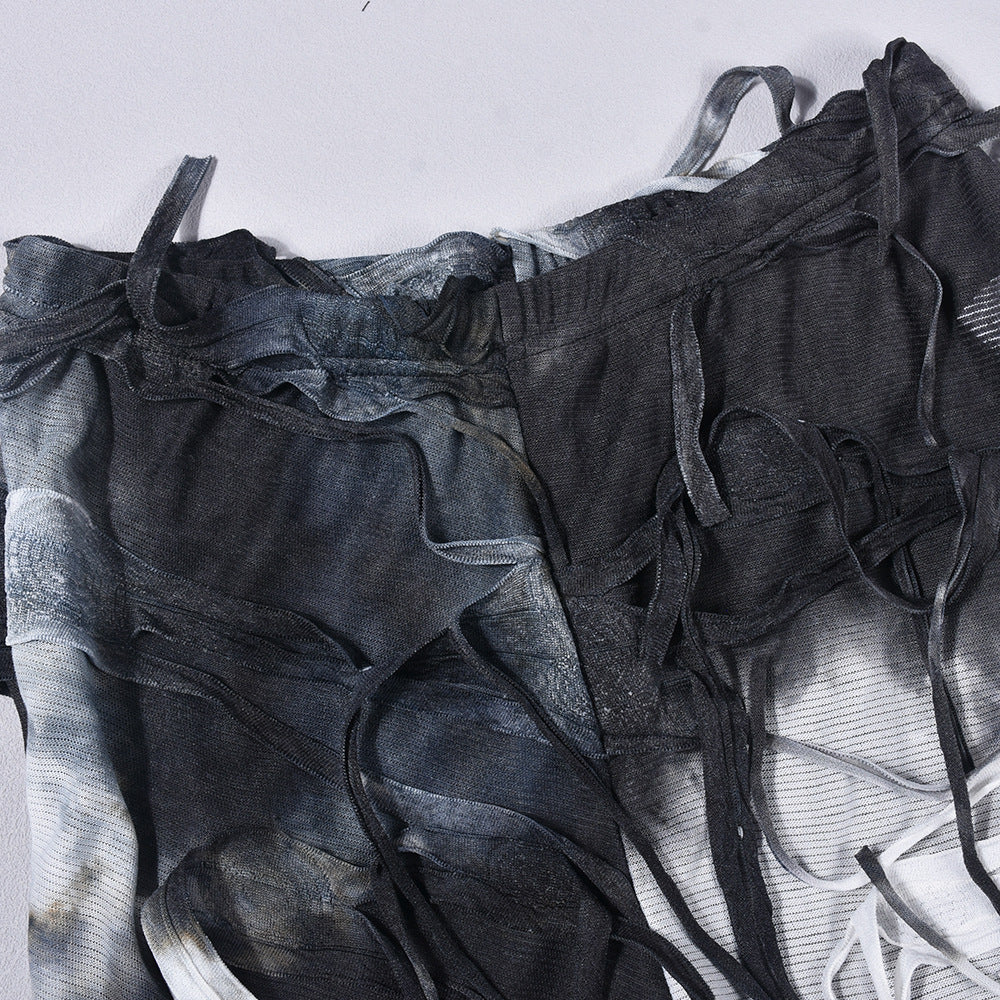 Women Style Tie Dye Tassel Casual Pants 8