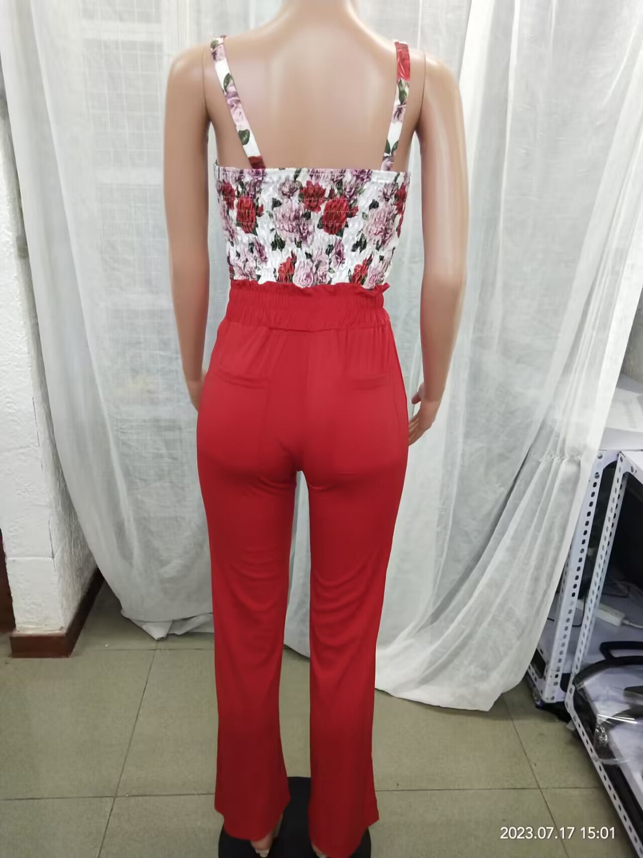 Women Spring Summer Fashion Print Top and Pant Two-Piece Set 16