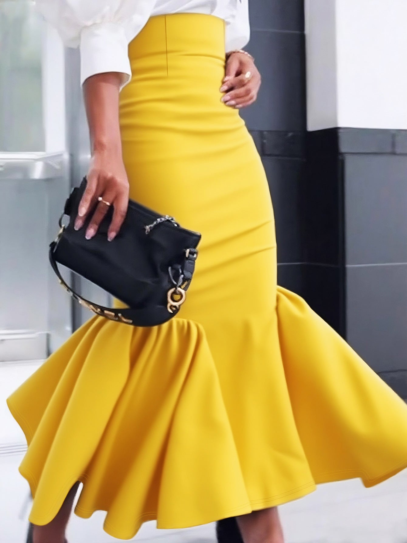 Plus-Size Women Solid Elegant Half-Sleeve Bodycon Maxi Dress 15