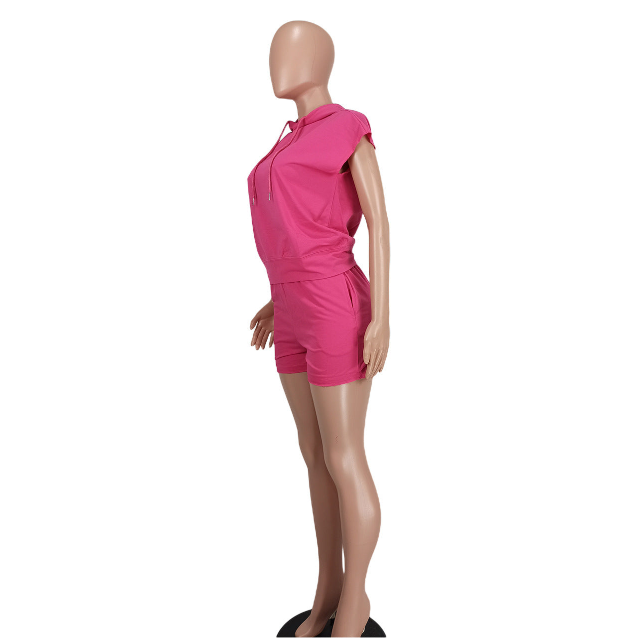 Women's Fashion Casual Sport Hooded Short Sleeve Two-Piece Shorts Set Women's Clothing 18