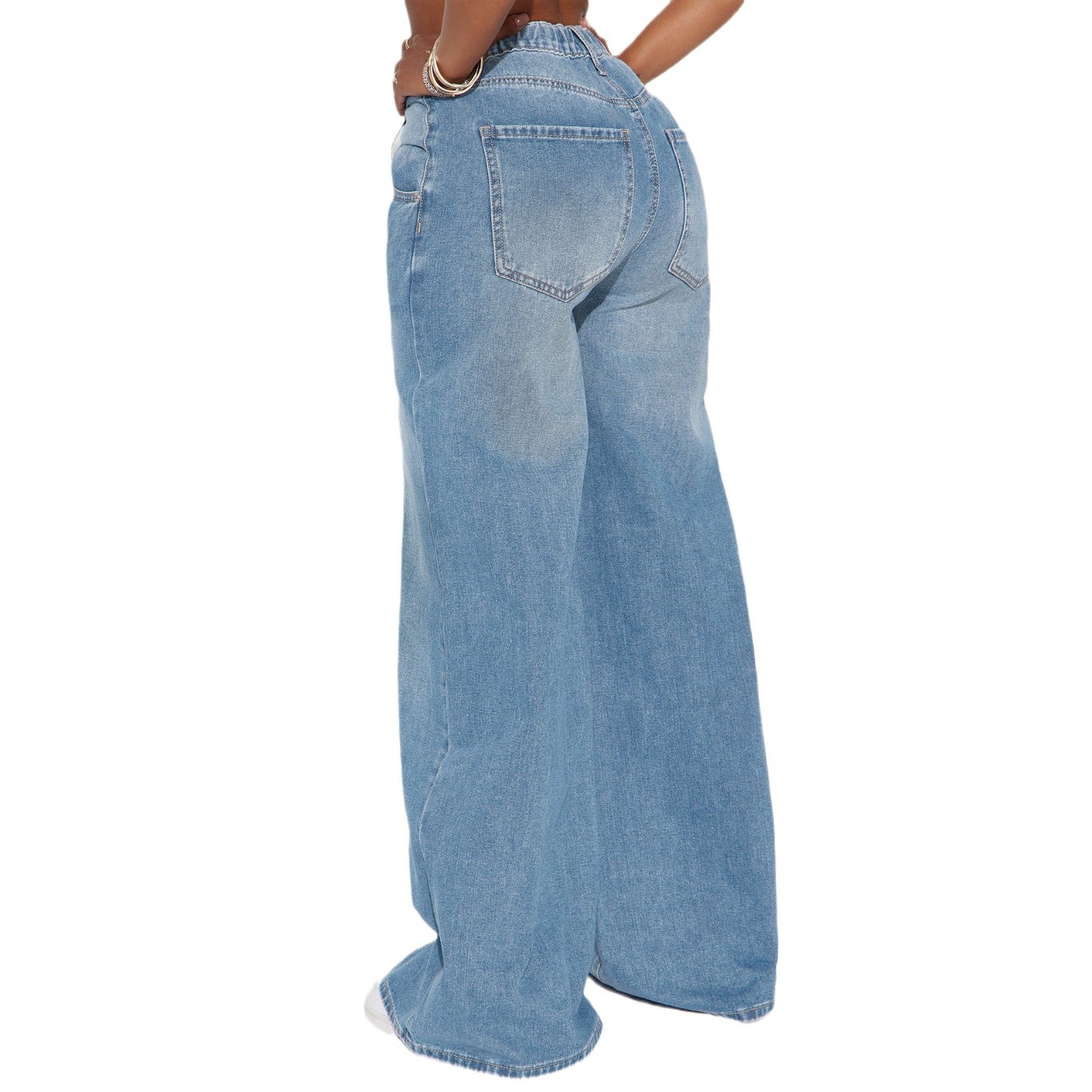 Women wide-leg Denim Pants Jeans 5