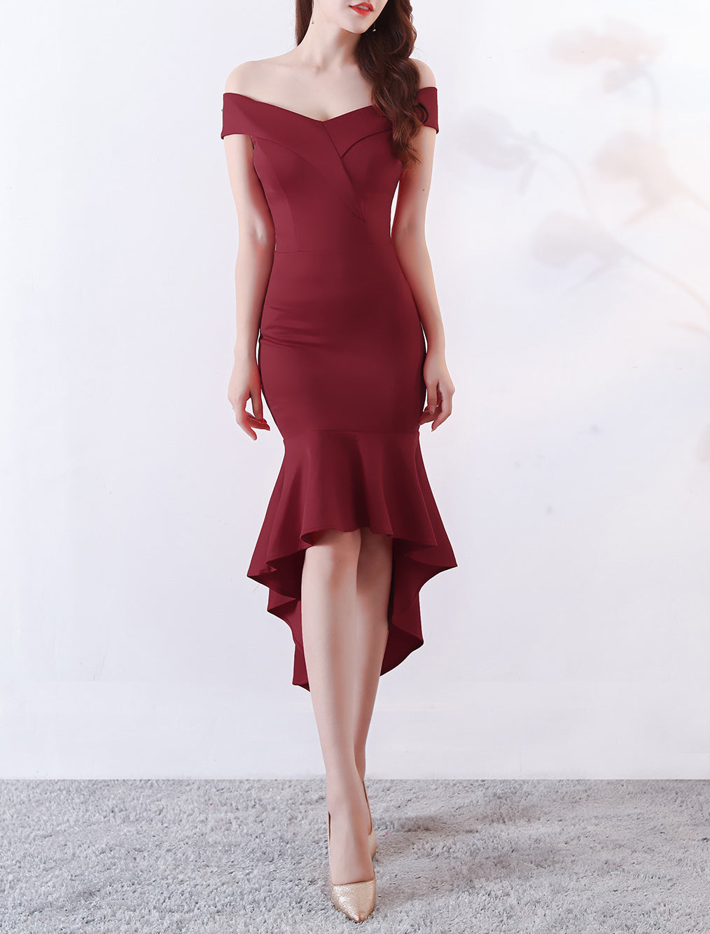 Women Elegant Maxi Off Shoulder Mermaid Evening Dress 4