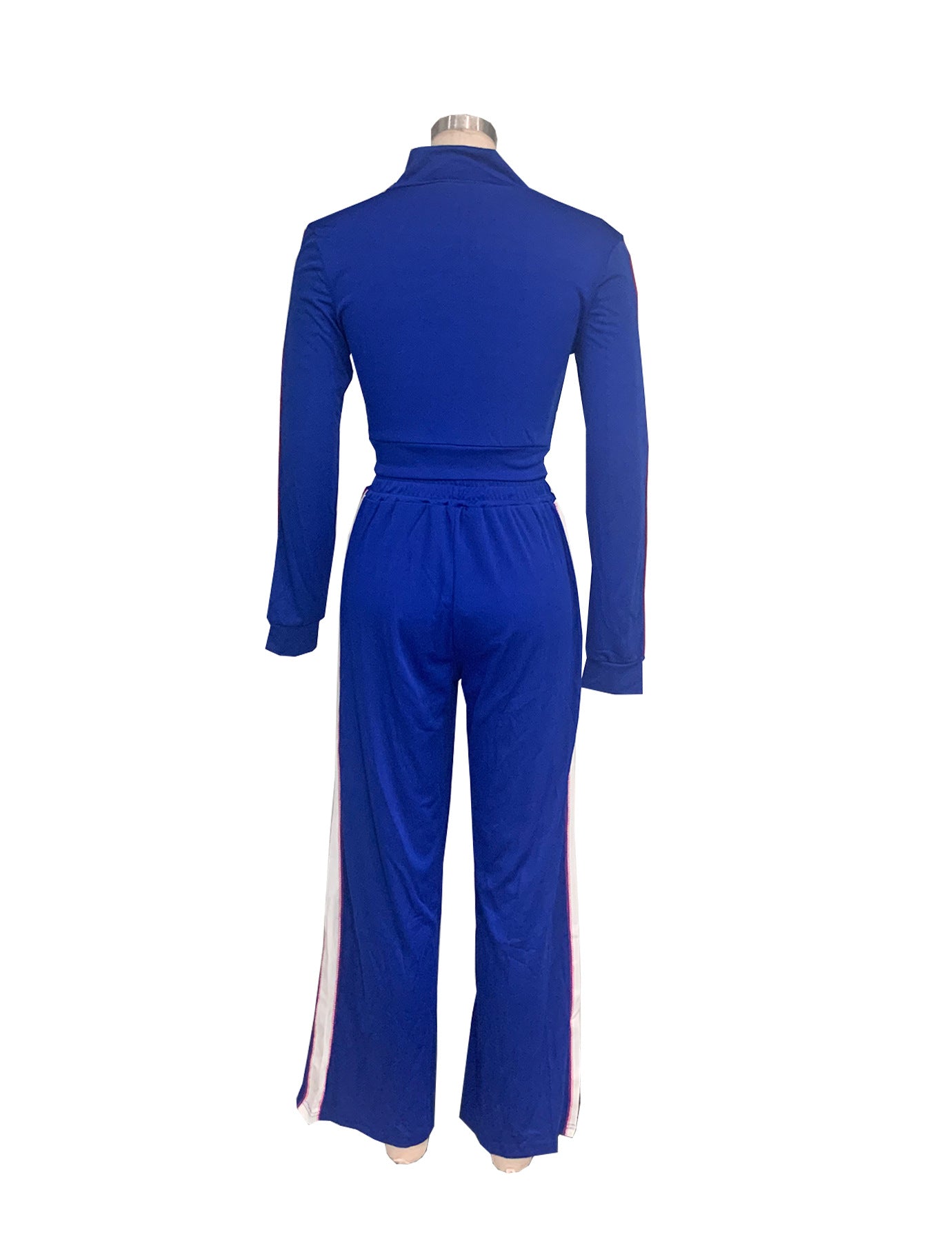 Women Style Street Zipper Contrast Patchwork Top and Pant Set 9