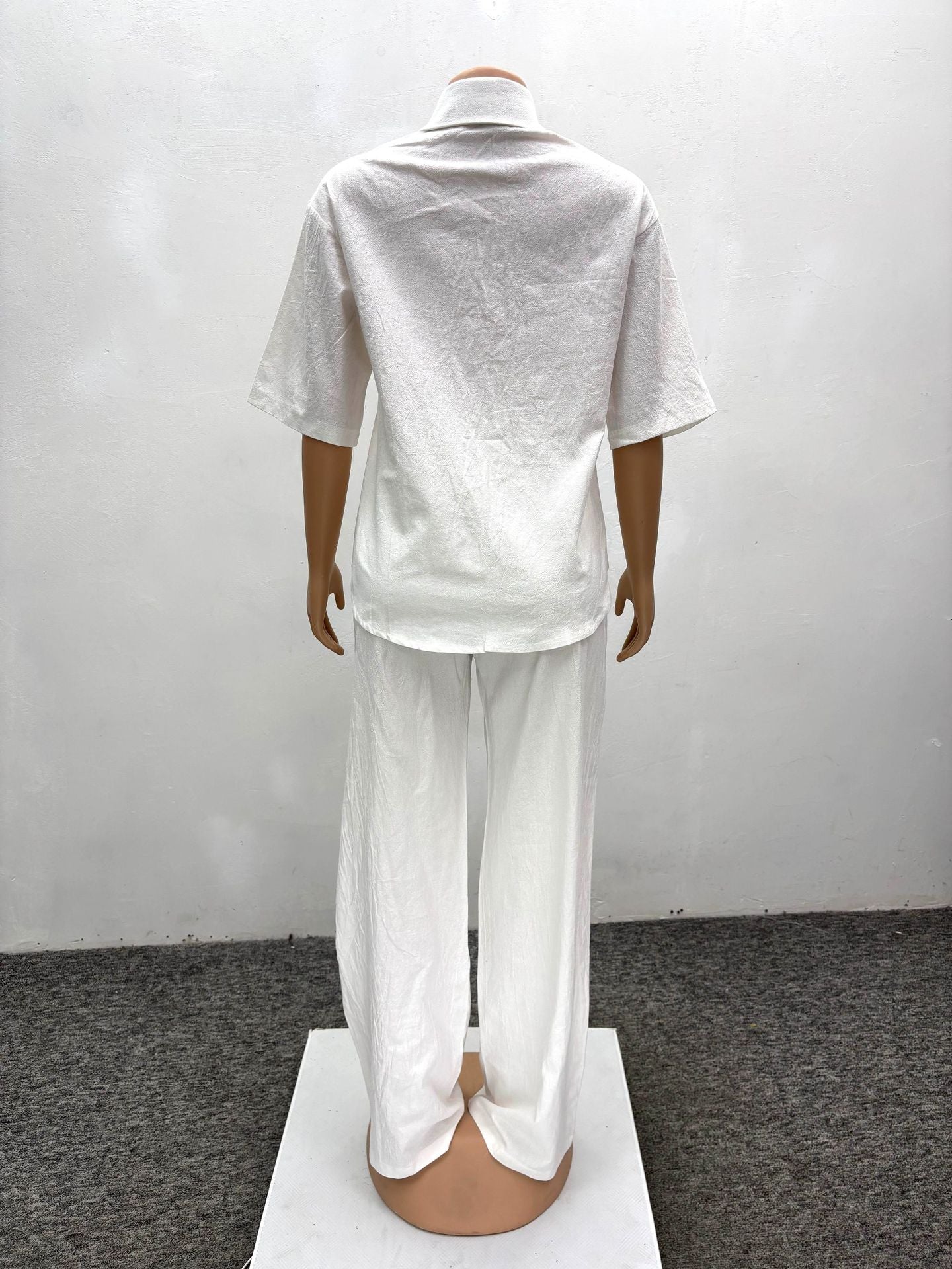 Women's Casual Long-Sleeve Shirt and Trousers Two-Piece Set 7