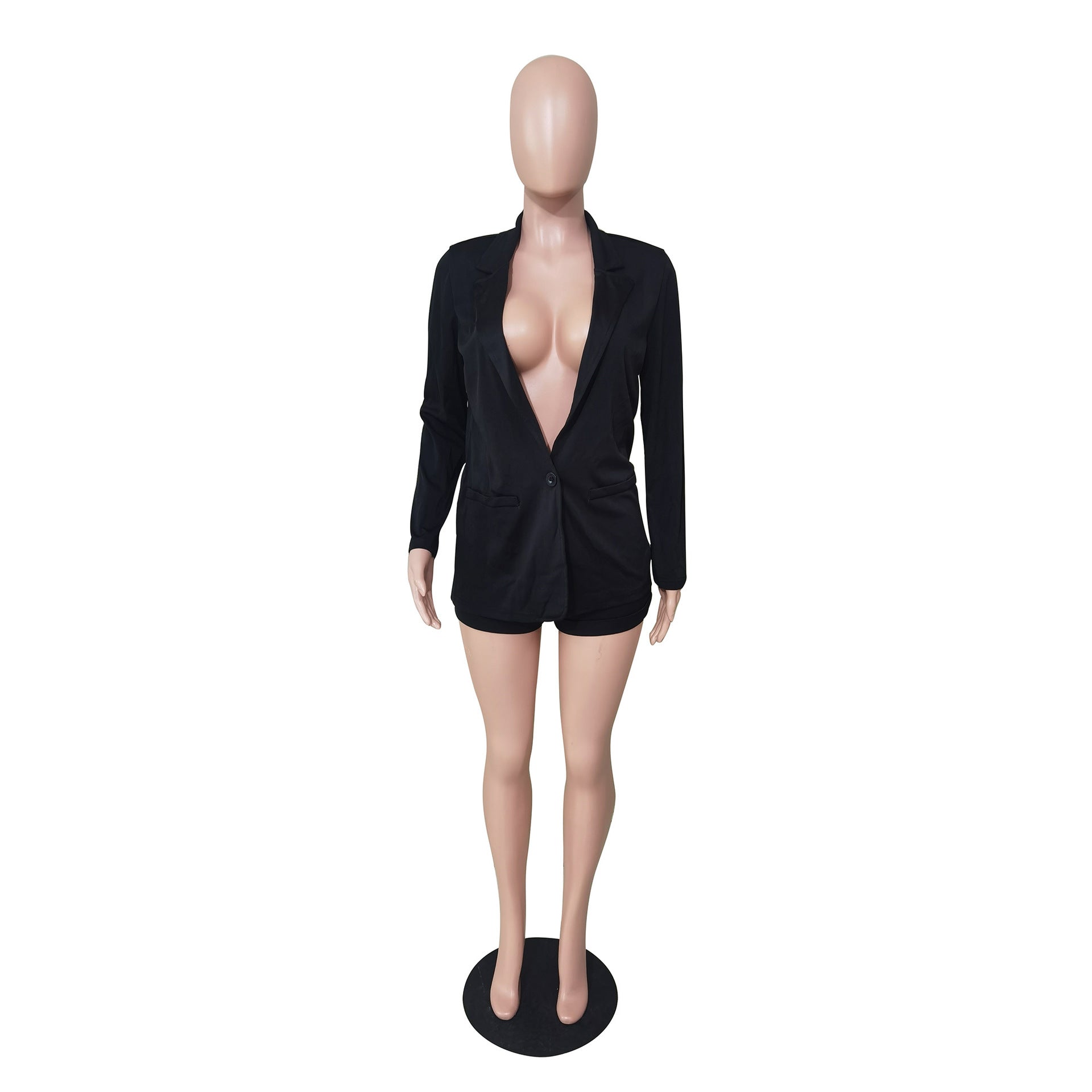 Women Fashion Spring/Summer Blazer+ ShortsTwo-Piece Set 8