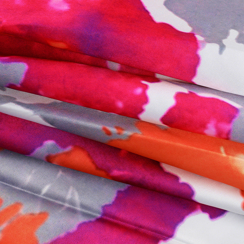 Chic Slim Waist Printed A-Line Summer Short Dress 18