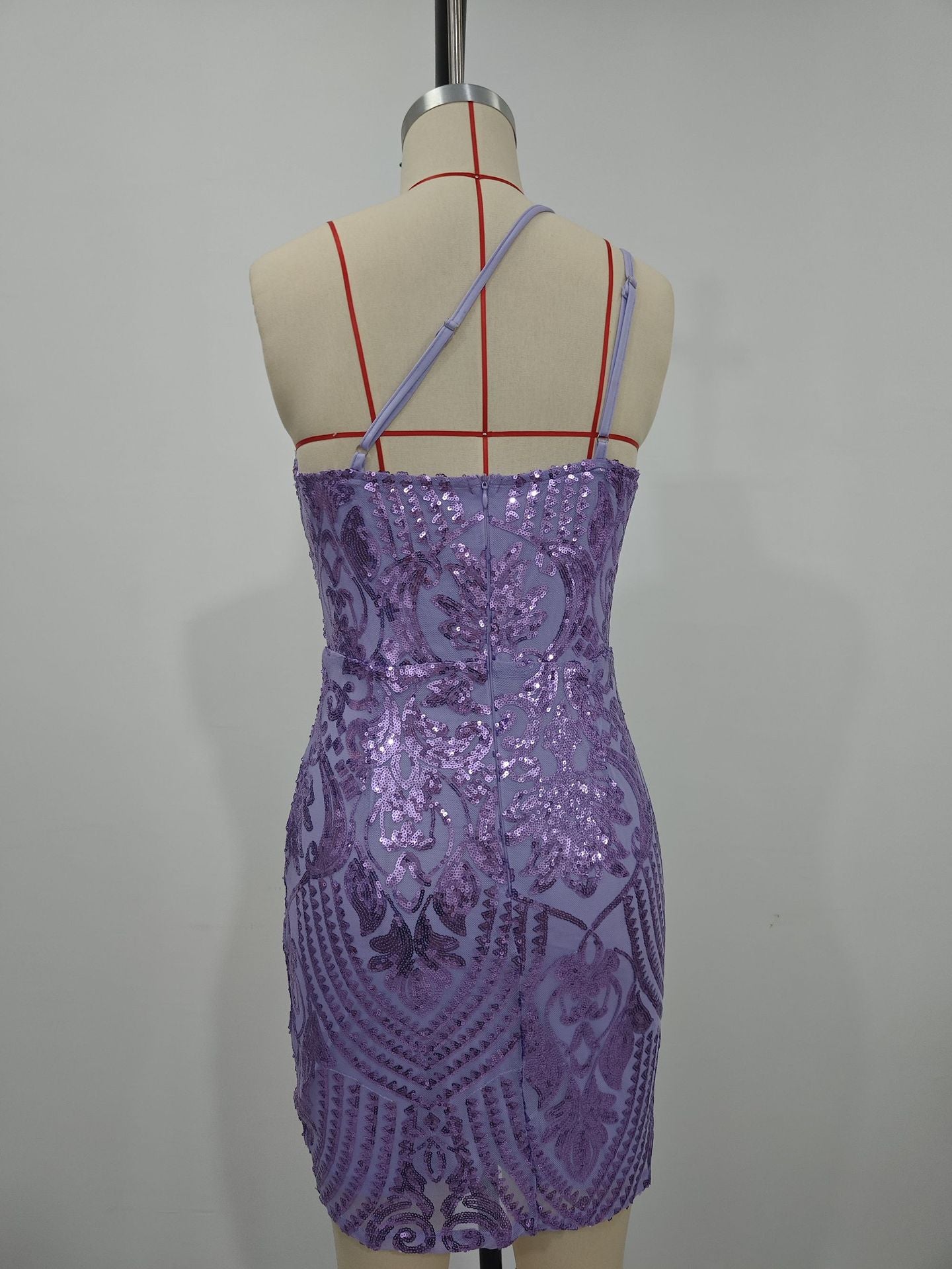 Summer Fashion Sexy Slash Shoulder Strap Sequin Mini Bodycon Dress Formal Party Gown 14