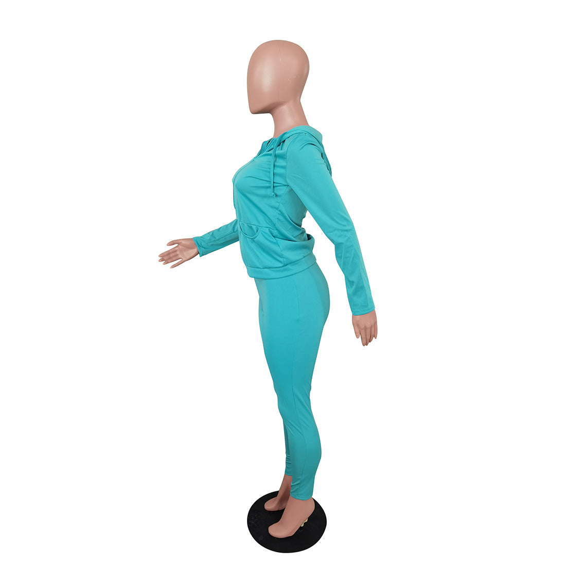 Women's Autumn Style Hat Pocket Zipper Fashion Casual Sport Two Piece Set 34