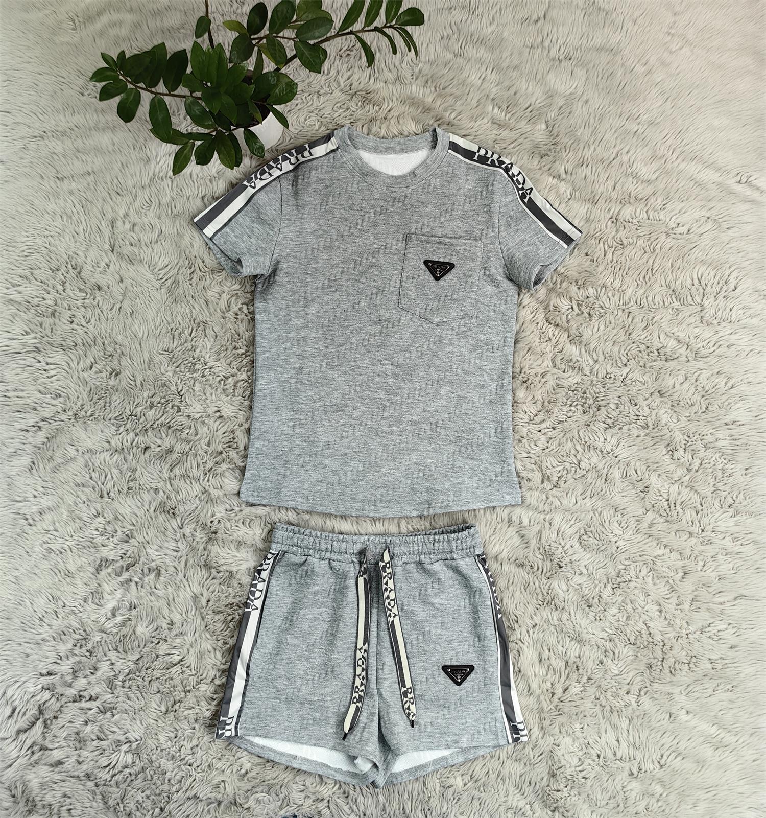 Women embossed short sleeve Top and shorts two-piece set 5